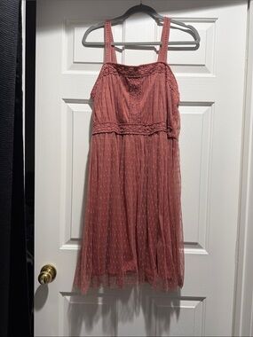 Maurices Rose Dusty Crochet-Trim Formal Dress